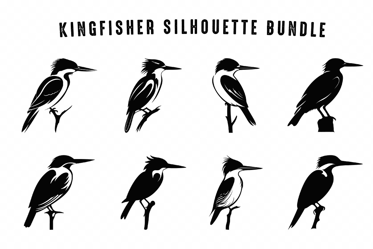 Kingfisher Silhouette Vector art set, an Animal Illustration by Gfx Expert Team (Photo 2 of 3)