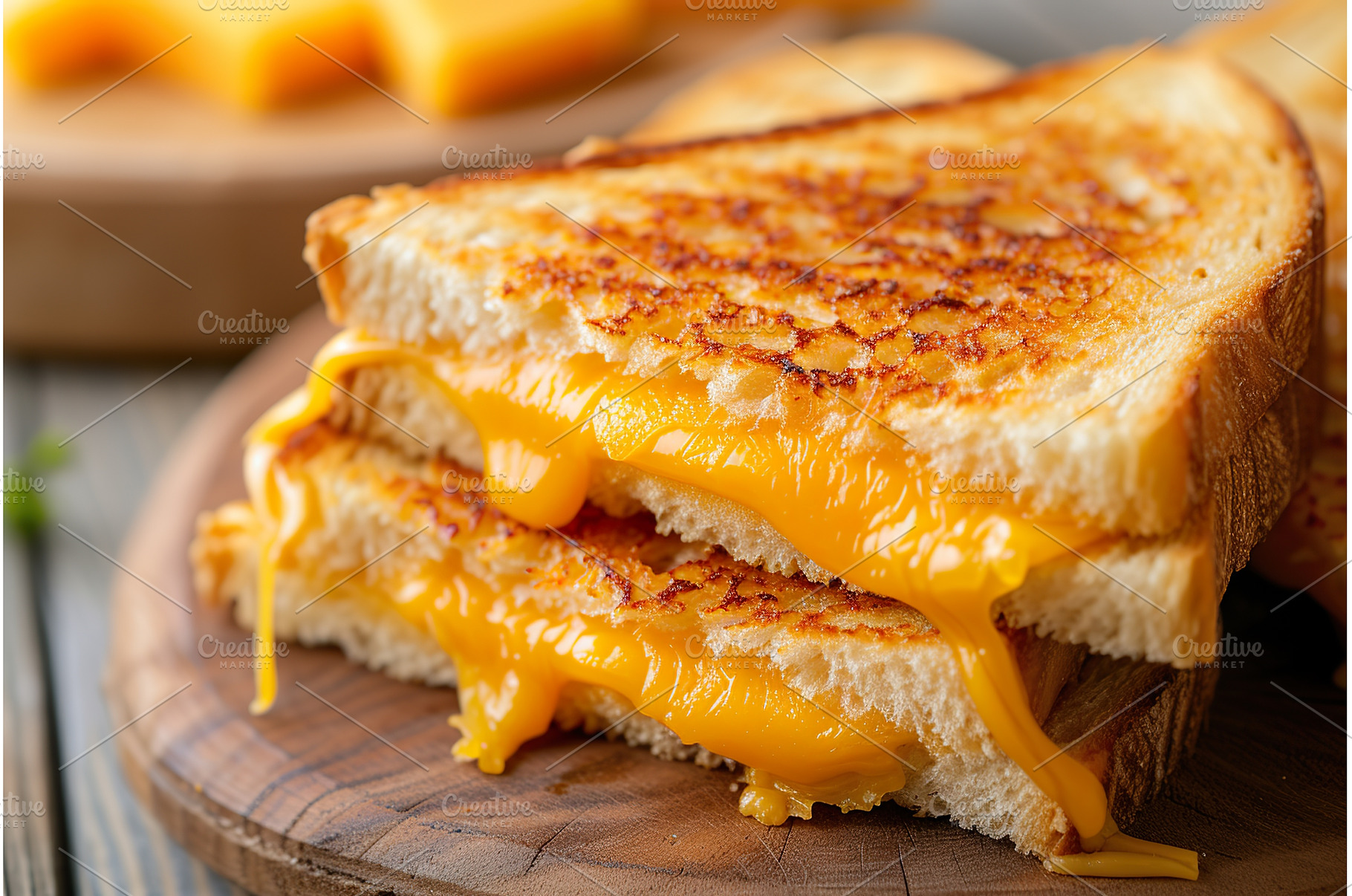Melting cheddar cheese grilled, a Food & Drink Photo by Lermont51
