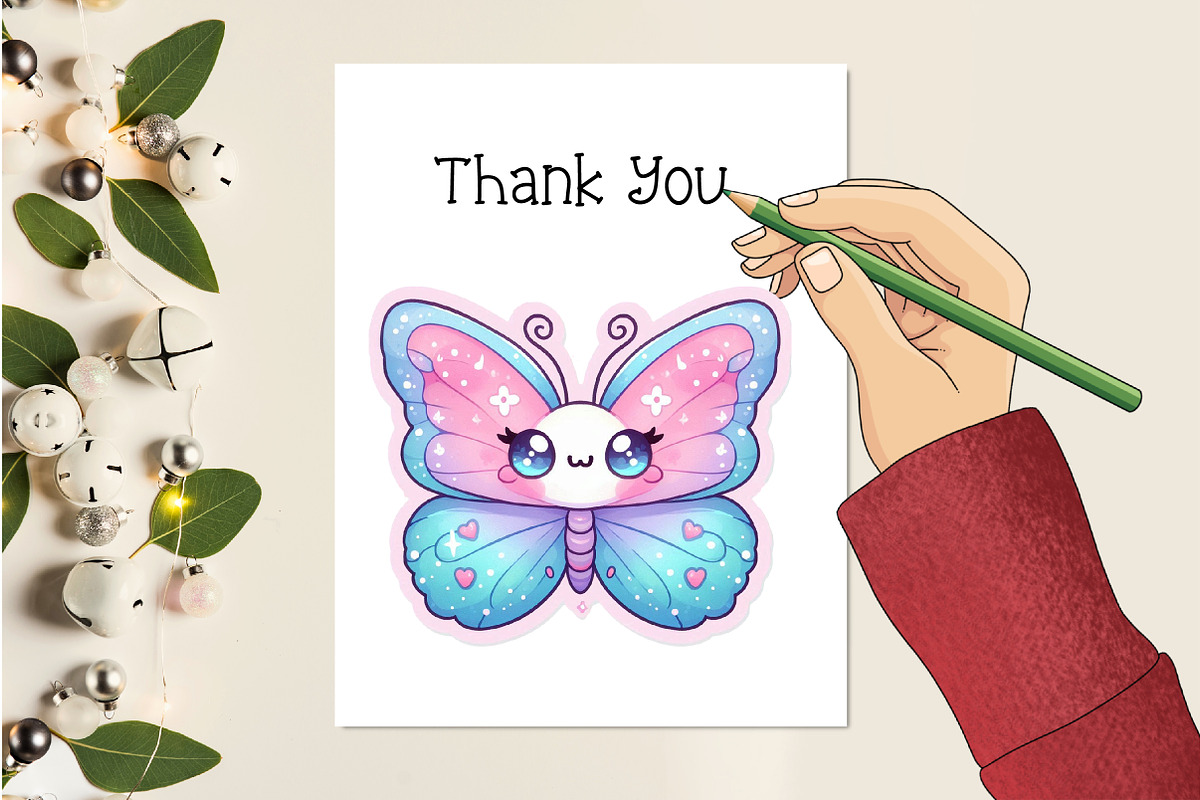 Kawaii Butterfly Stickers Bundle, an Illustration by Creative Art (Photo 7 of 7)