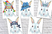 Watercolor white rabbit, an Animal Illustration by Watercolor fantasy (Thumbnail 5 of 5)