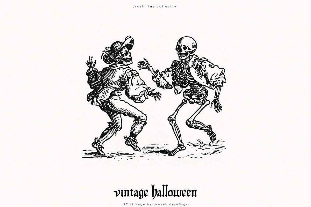 Vintage Halloween Drawings, a Seasonal Illustration by PeDe Designs (Photo 7 of 12)