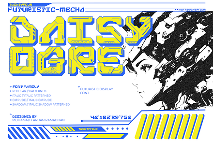 Daisyogre - Mecha-Futuristic Font, a Symbol Font by Mofr 24