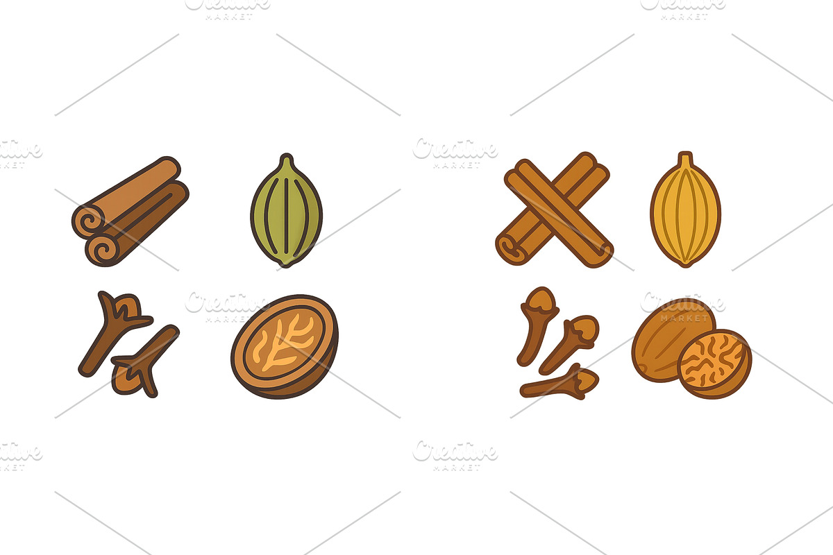 Spices displayed on a wooden table, a Food Illustration by ZinetroN