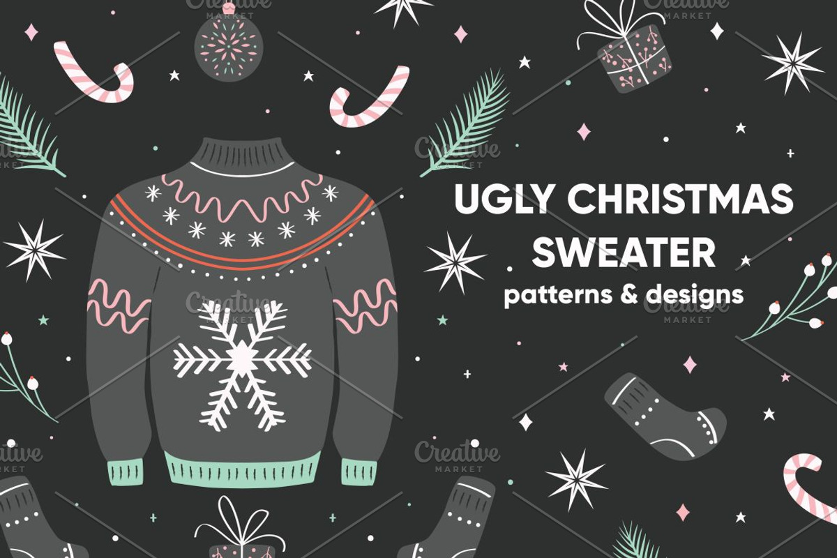 Christmas sweater patterns & design, a Pattern Graphic by Blue Lela Design (Photo 1 of 4)