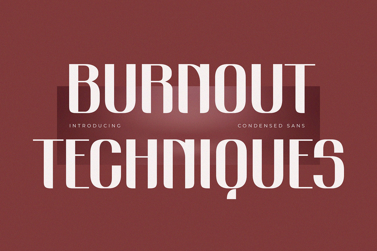 Burnout Techniques Elegant Condensed, a Sans Serif Font by BrandSemut (Photo 1 of 8)
