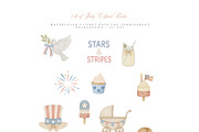 4th of July Baby Clipart Set, an Illustration by Pati Paints (Thumbnail 5 of 8)