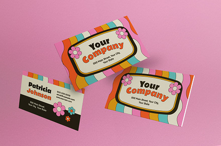 Colorful Groovy Business Card, a Business Card Template by graphicook