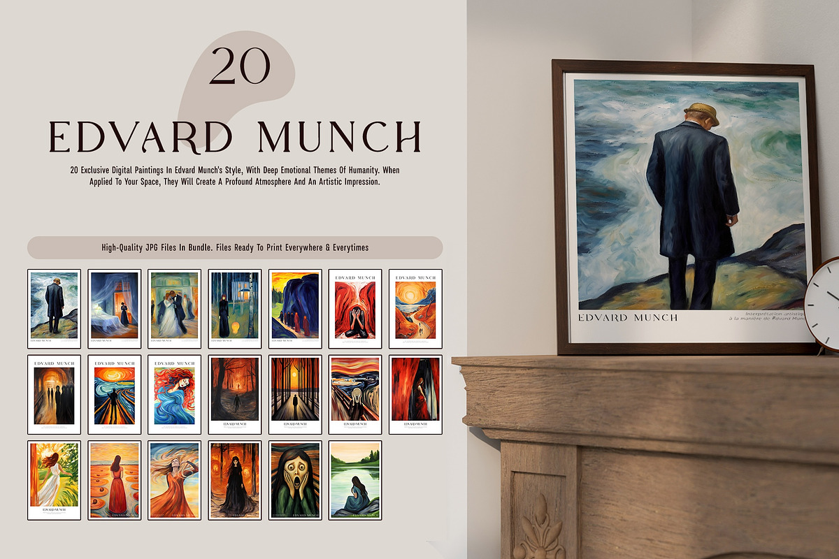 Art Print Poster Edvard Munch Style, an Object Illustration by Vibrand Studio (Photo 10 of 12)