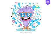 Cheerful boy with glasses. Tshirt., a Person Illustration by KENO Mascots (Thumbnail 2 of 3)