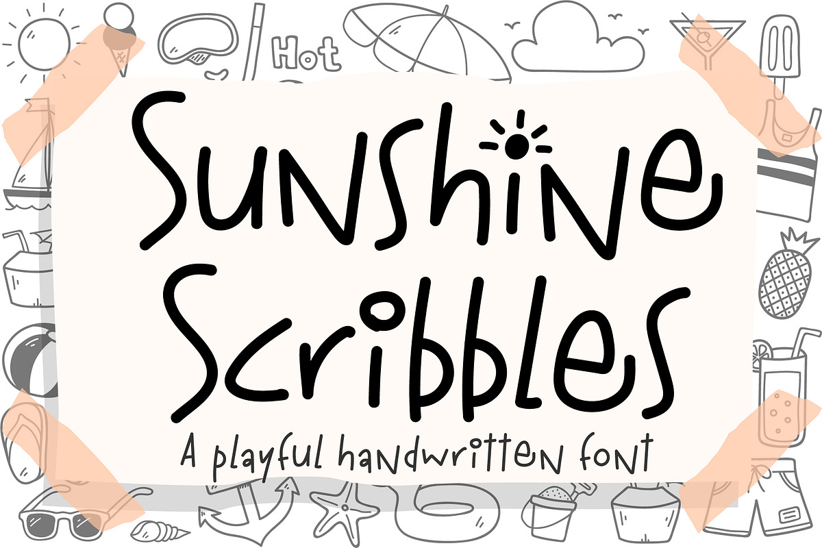 Sunshine Scribbles Font, a Script Font by Nobu Collections (Photo 1 of 9)