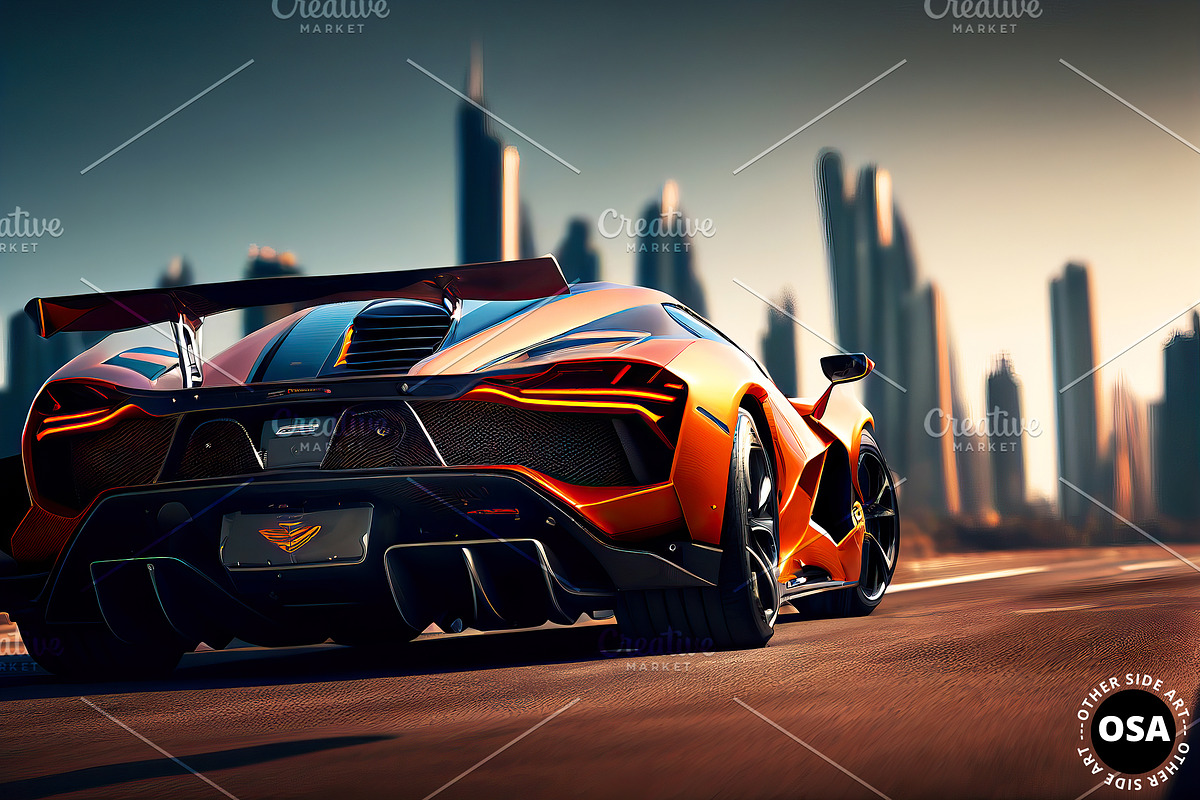 Supercar in the City Illustration, a Wallpaper Graphic by Other Side Art (Photo 3 of 8)