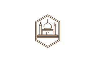 beauty mosque islamic line logo, a Branding & Logo Template by devastd