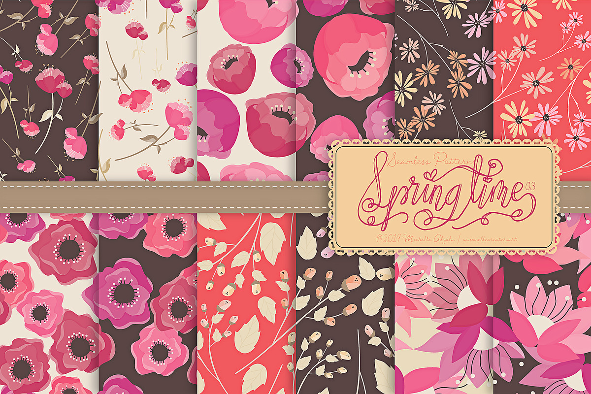 Springtime 03 - Seamless Patterns, a Pattern Graphic by Michelle Alzola (Photo 2 of 3)
