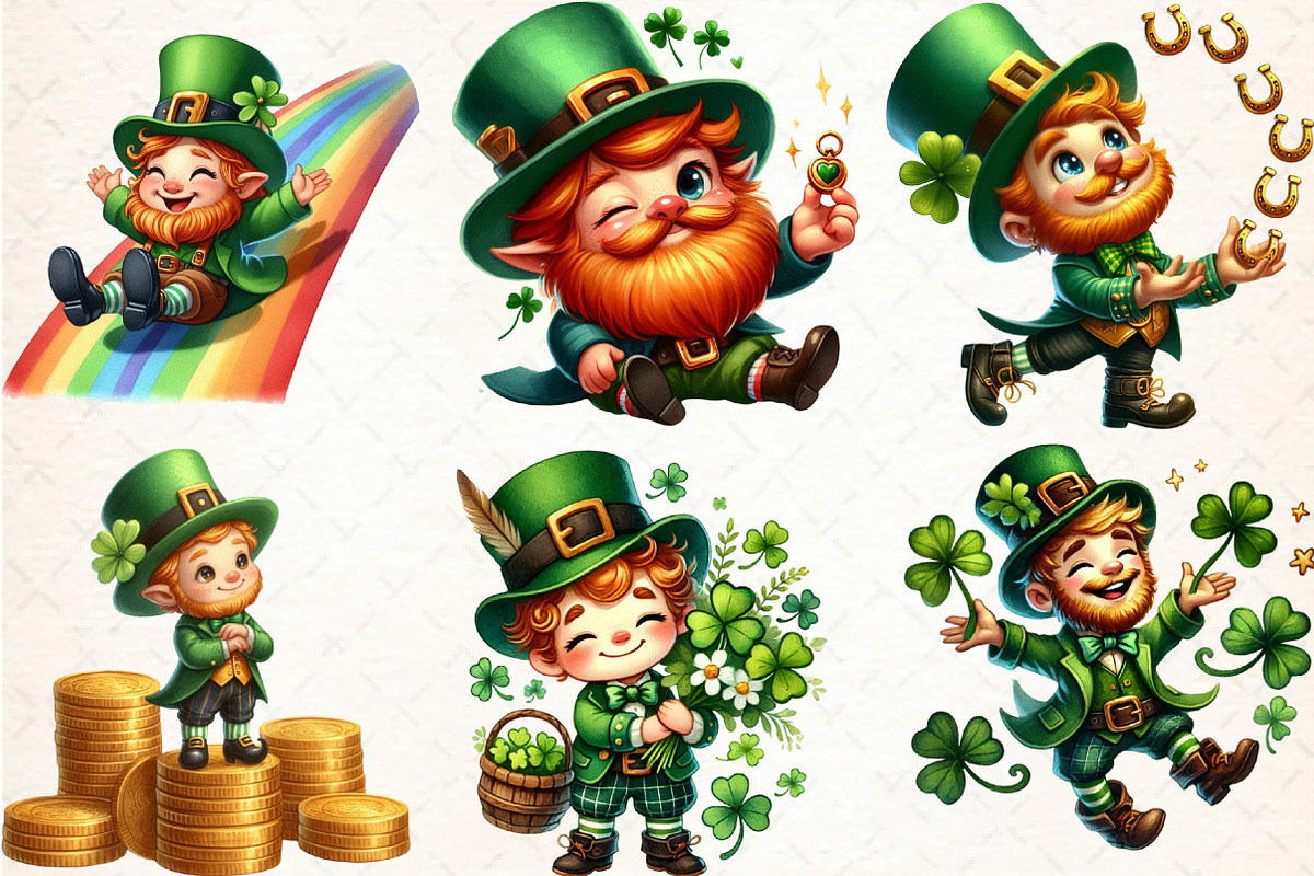 St Patrick's Day Leprechaun Clipart, an Illustration by DreamCafeArt (Photo 2 of 3)