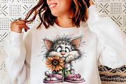 Watercolor summer cats clipart, an Illustration by SinaCreation (Thumbnail 3 of 9)