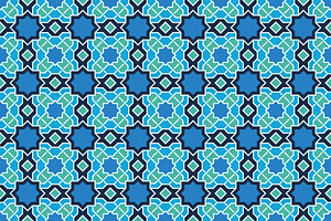 Islamic Blue Geometric Tile Pattern, a Pattern Graphic by Mightyfire