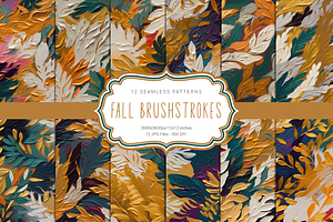 Fall Brushstrokes Seamless Patterns