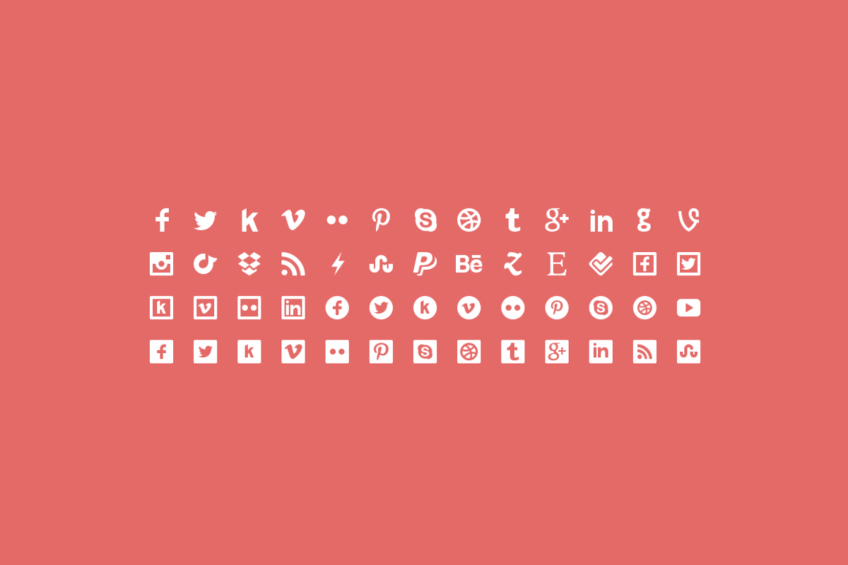 Flaticons Social - 52 icons + Font, an Icon by Flaticons