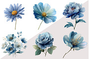 Dusty Blue Flower Clipart, an Illustration by Design Market (Thumbnail 2 of 3)