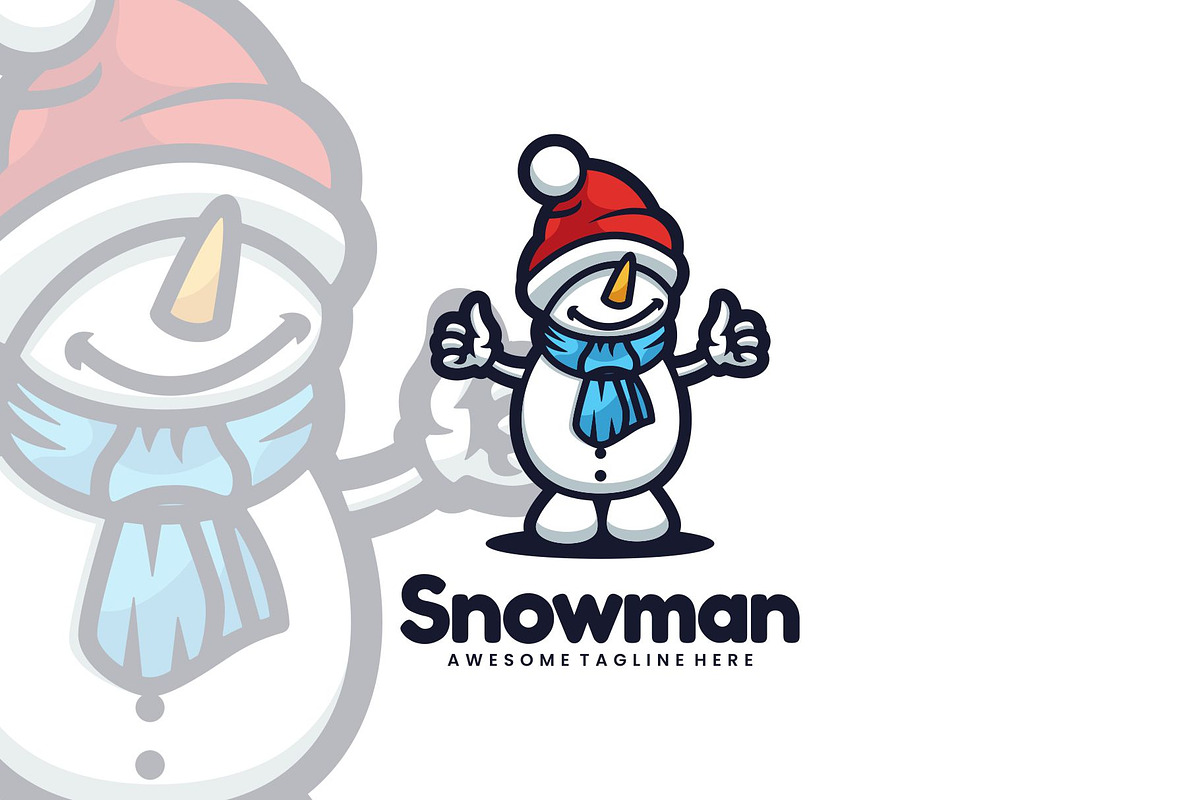 Snowman Mascot Cartoon Style., a Branding & Logo Template by ModalTampang