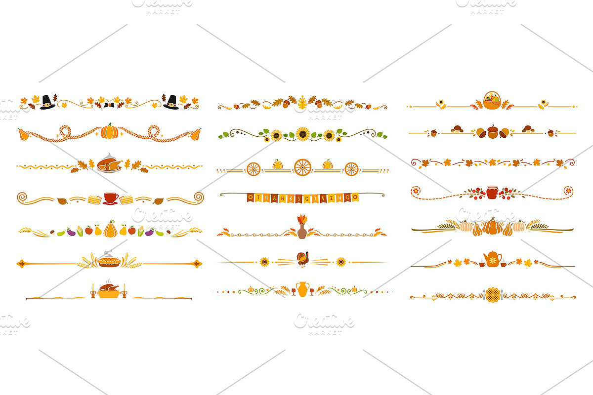 Thanksgiving frame dividers, a Decorative Illustration by Seavector Studio (Photo 3 of 3)
