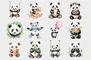 Watercolor Panda Clipart, a Seasonal Illustration by Design Market (Thumbnail 4 of 5)