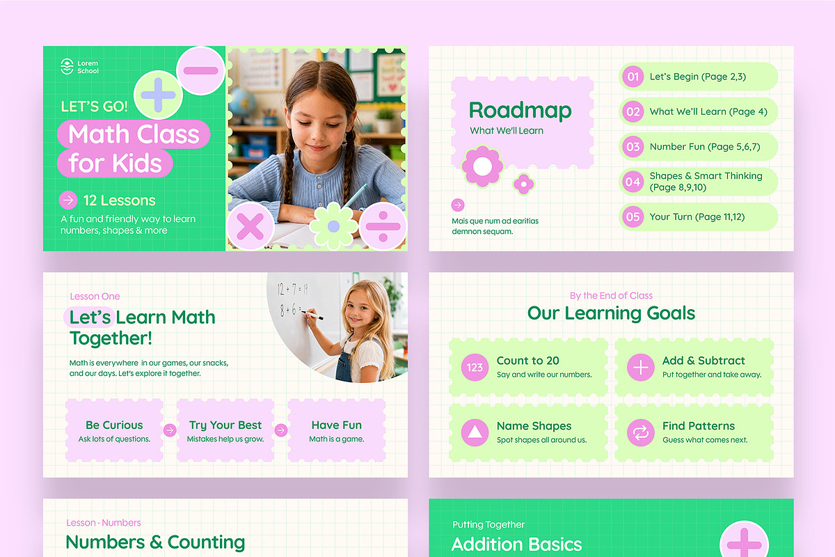 Kids Math Class Presentation, a Presentation Template by BrandPacks