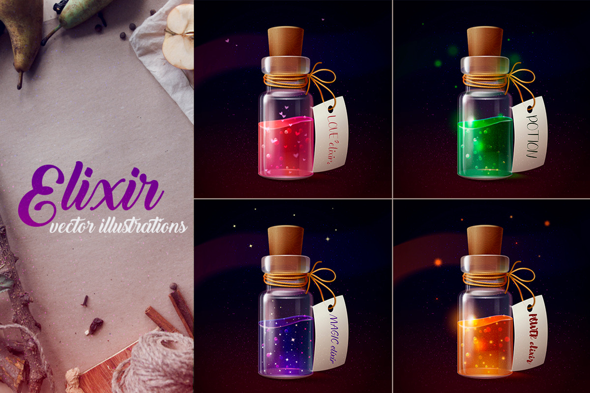 Elixir vector illustrations, a Food Illustration by Indie Khisa (Photo 1 of 8)