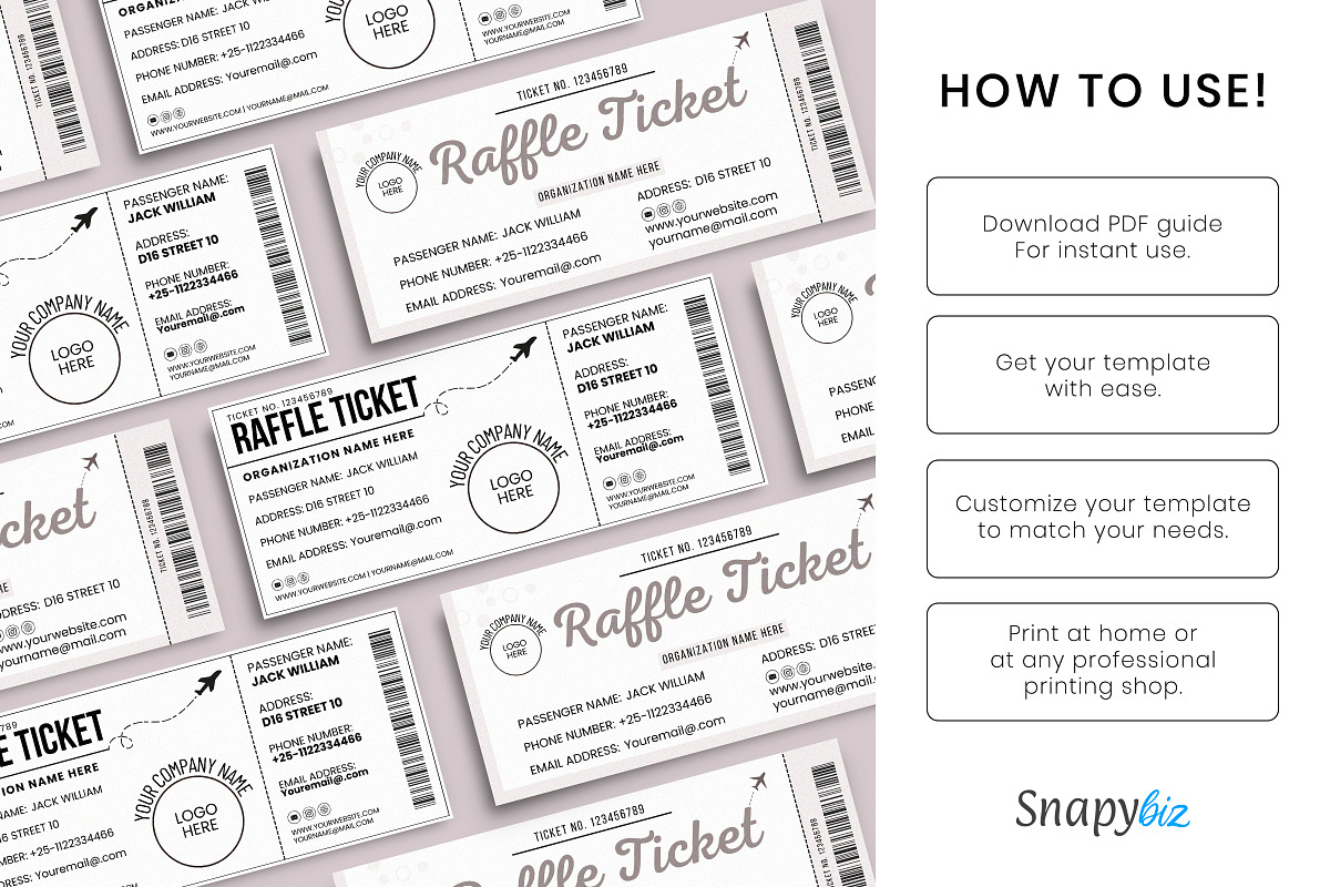 Canva Raffle Ticket Editable Design, an Invitation Template by Snapybiz (Photo 11 of 11)