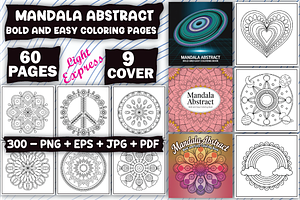 Mandala Abstract Coloring Pages, an Illustration by LightExpress