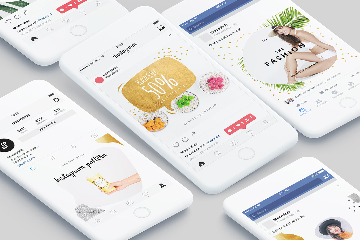 PATTERN Animated Instagram Posts, a Social Media Template by ShapeSlide (Photo 3 of 14)