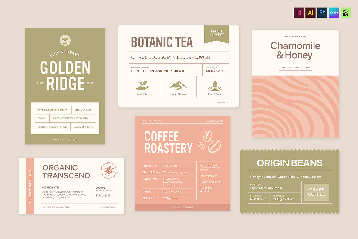 Product Label Template Set, a Brochure Template by BrandPacks (Photo 1 of 14)