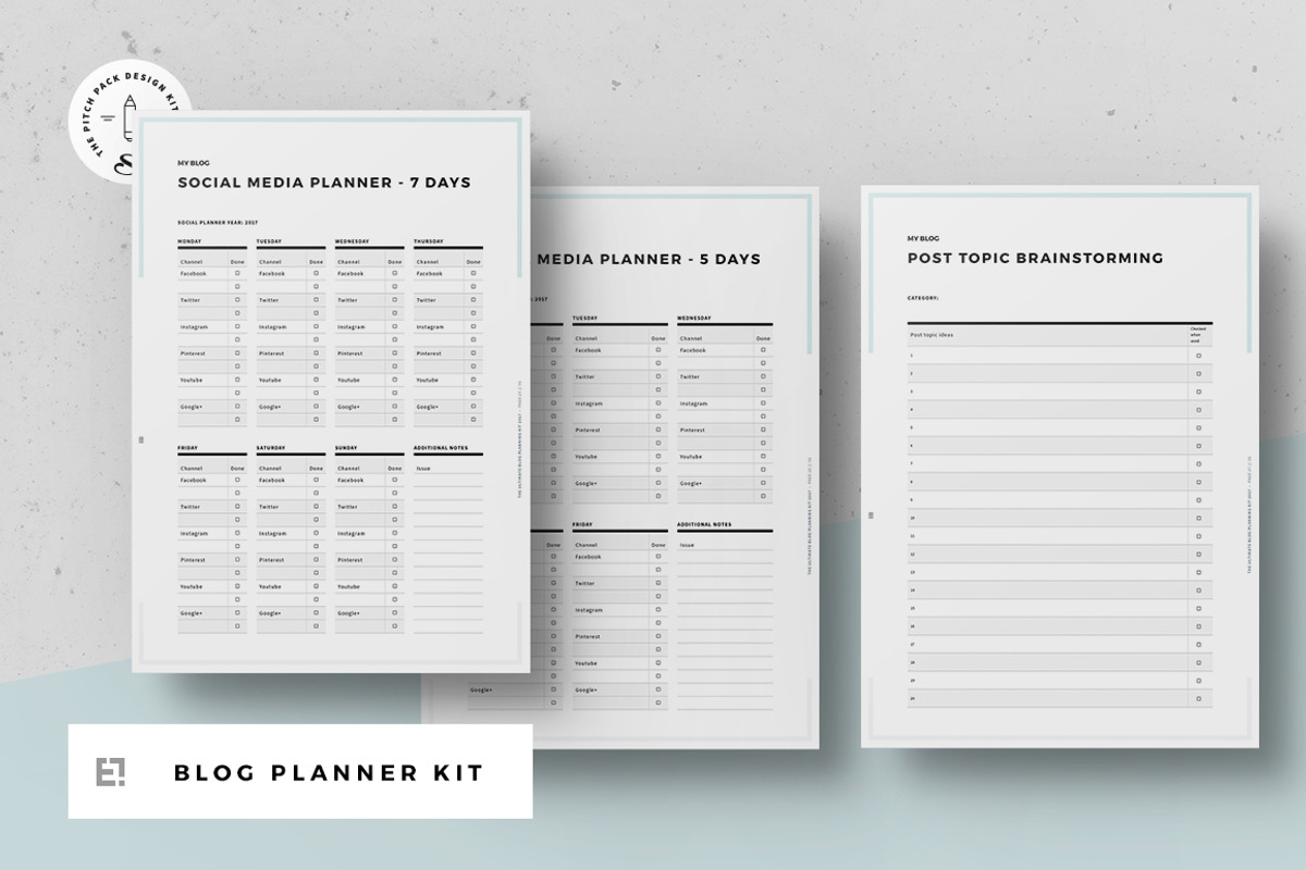 Ultimate Blog Planner Kit, a Stationery Template by Egotype (Photo 4 of 12)
