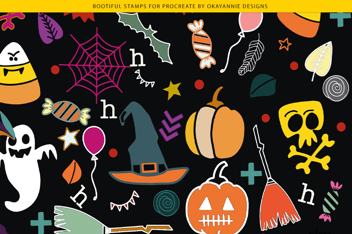 Happy Halloween Procreate Bundle, a Brush Add-On by OkayAnnie Designs (Photo 3 of 18)