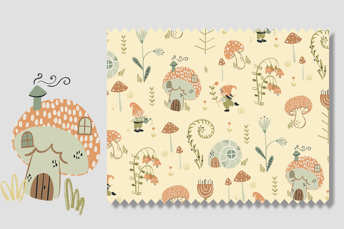 Magical Gnomes Pattern Design, a Pattern Graphic by Lady Bruniere Design (Photo 4 of 5)