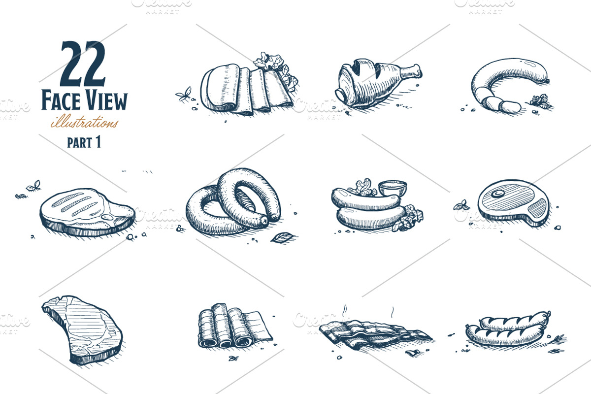 Barbecue hand drawn illustration set, a Food Illustration by Alfazet Chronicles (Photo 6 of 8)