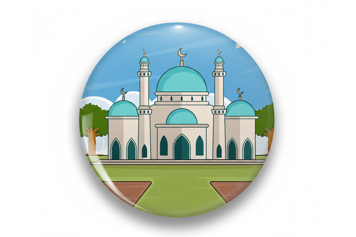 Mosque building landscaped vector, a Decorative Illustration by zyxroun shop (Photo 2 of 3)