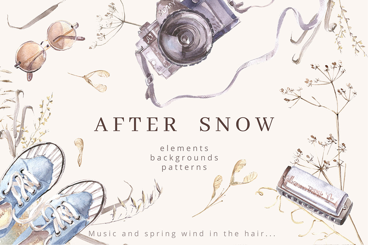 After Snow. Watercolor set., an Illustration by Dinkoobraz (Photo 1 of 19)