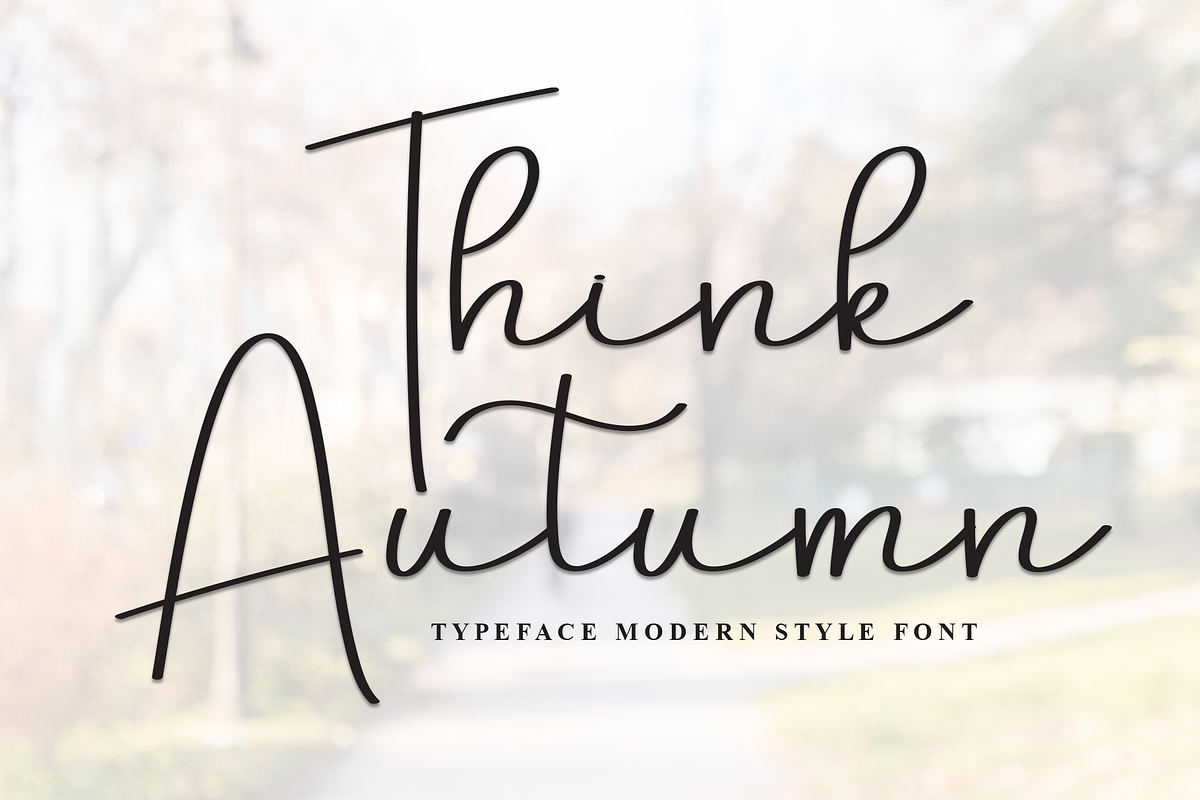 Think Autumn | Script Font, a Handwritten Font by Scratchones (Photo 1 of 8)