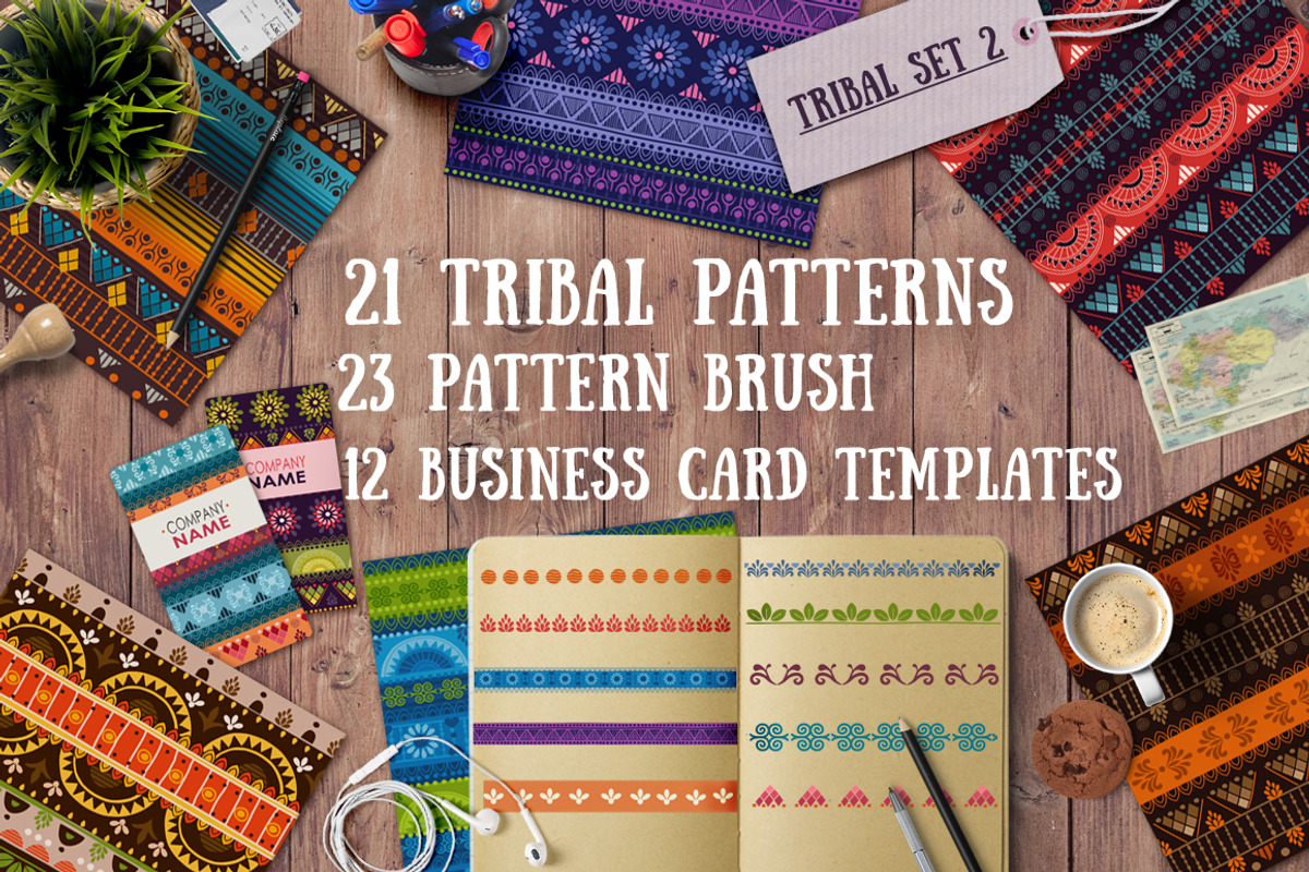 2.Tribal patterns, brushes and cards, a Pattern Graphic by SwetTS (Photo 1 of 6)