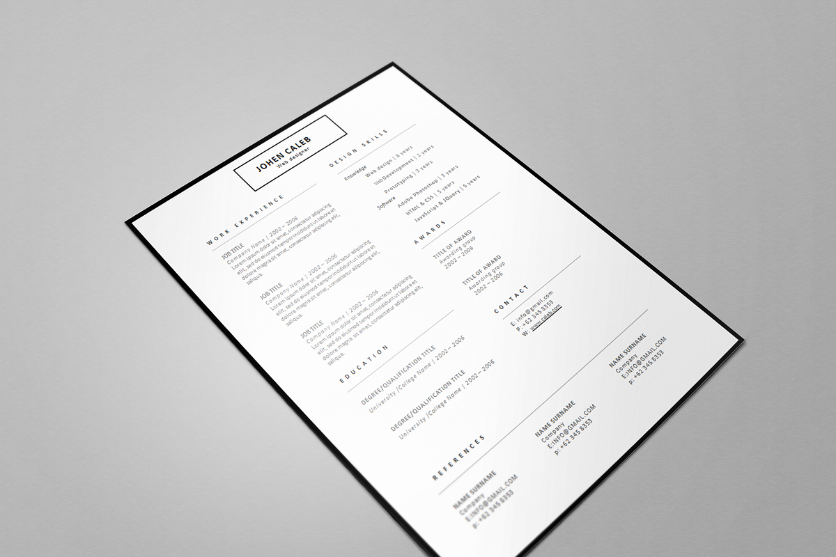 One page Resume CV + cover letter 6, a Resume Template by UX Design Mastery Shop (Photo 2 of 4)