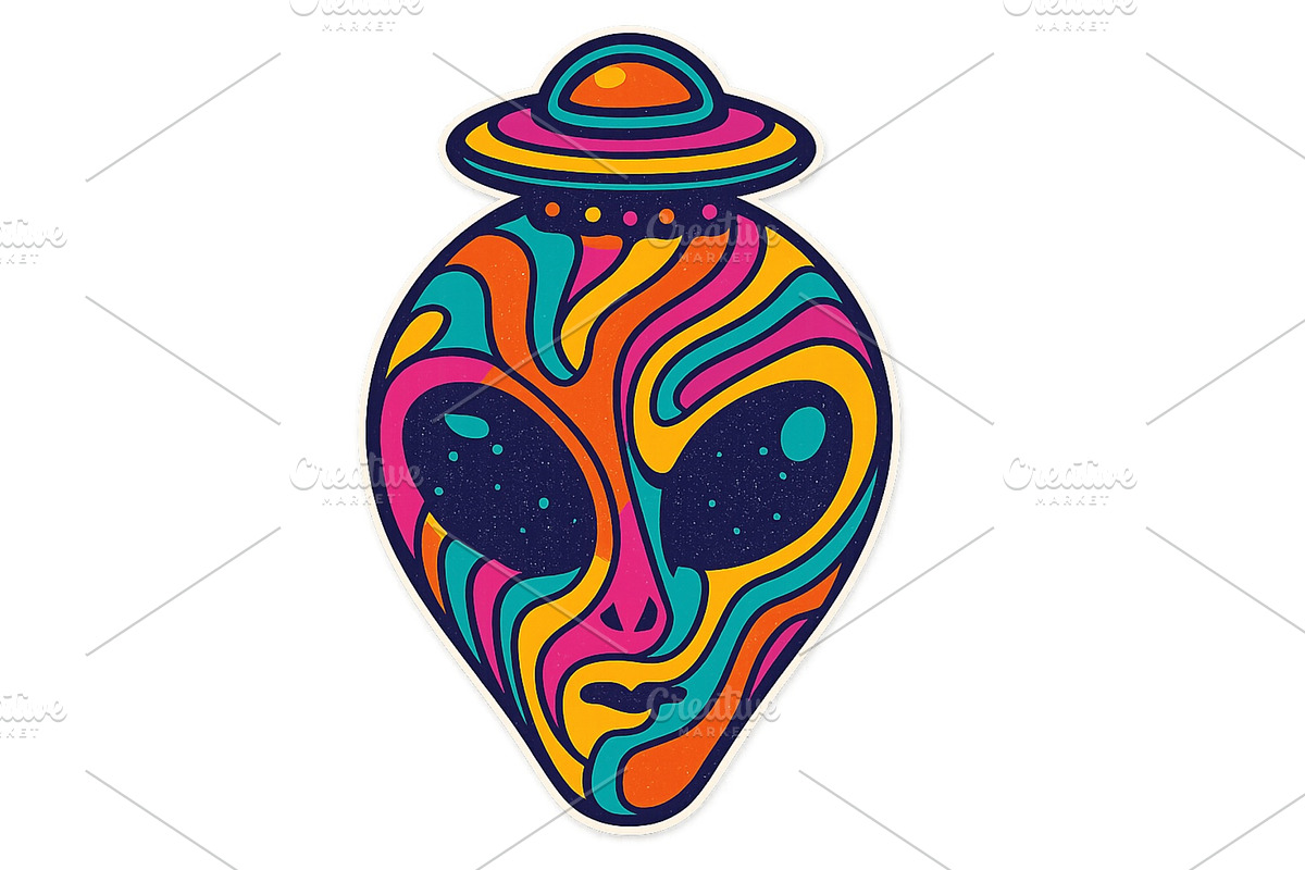 Colorful alien design featuring, an Illustration by ZinetroN