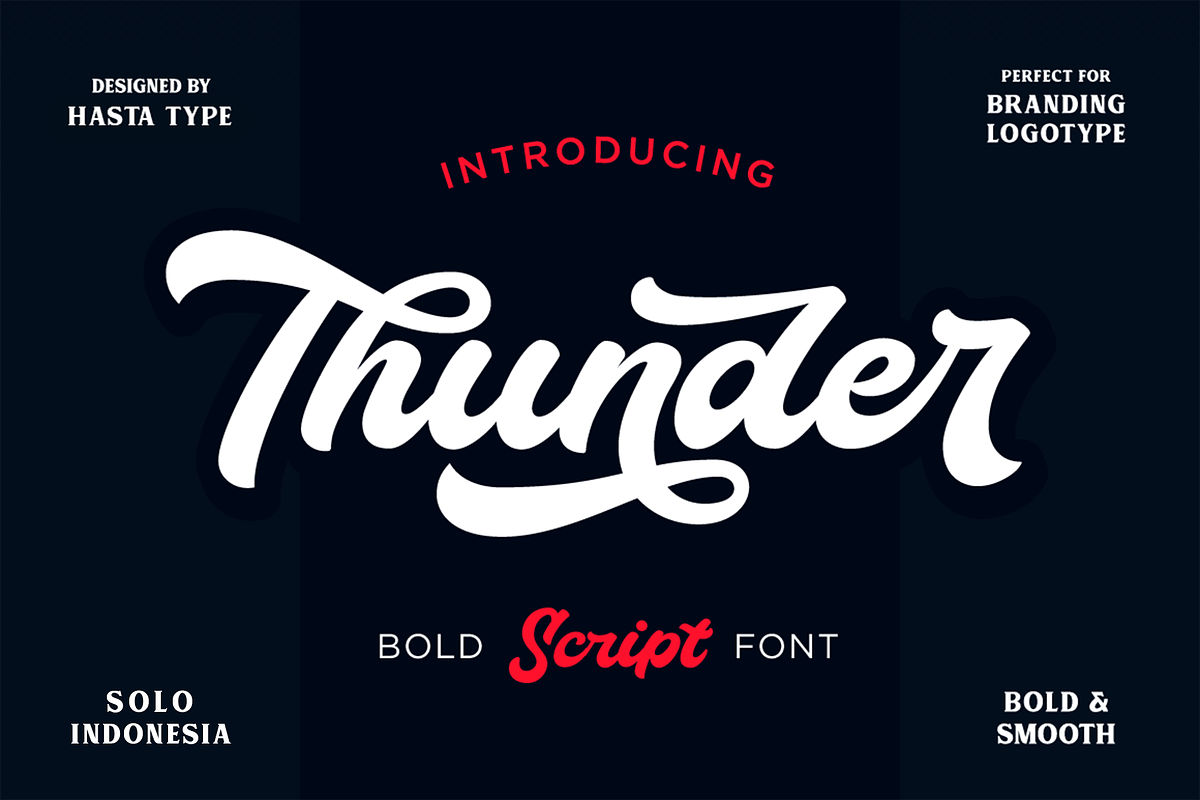 Thunder Script, a Script Font by hastatypestd (Photo 1 of 10)