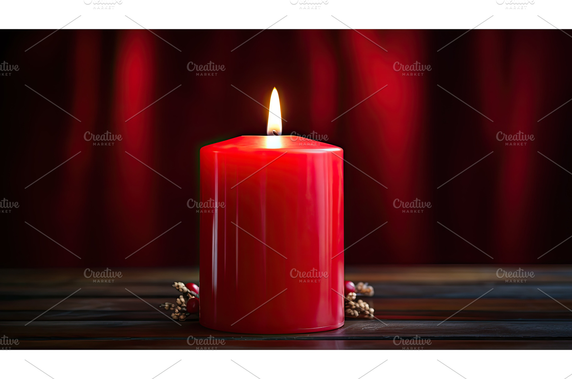 wax red candle burning ai generated, an Abstract Photo by pikepicture