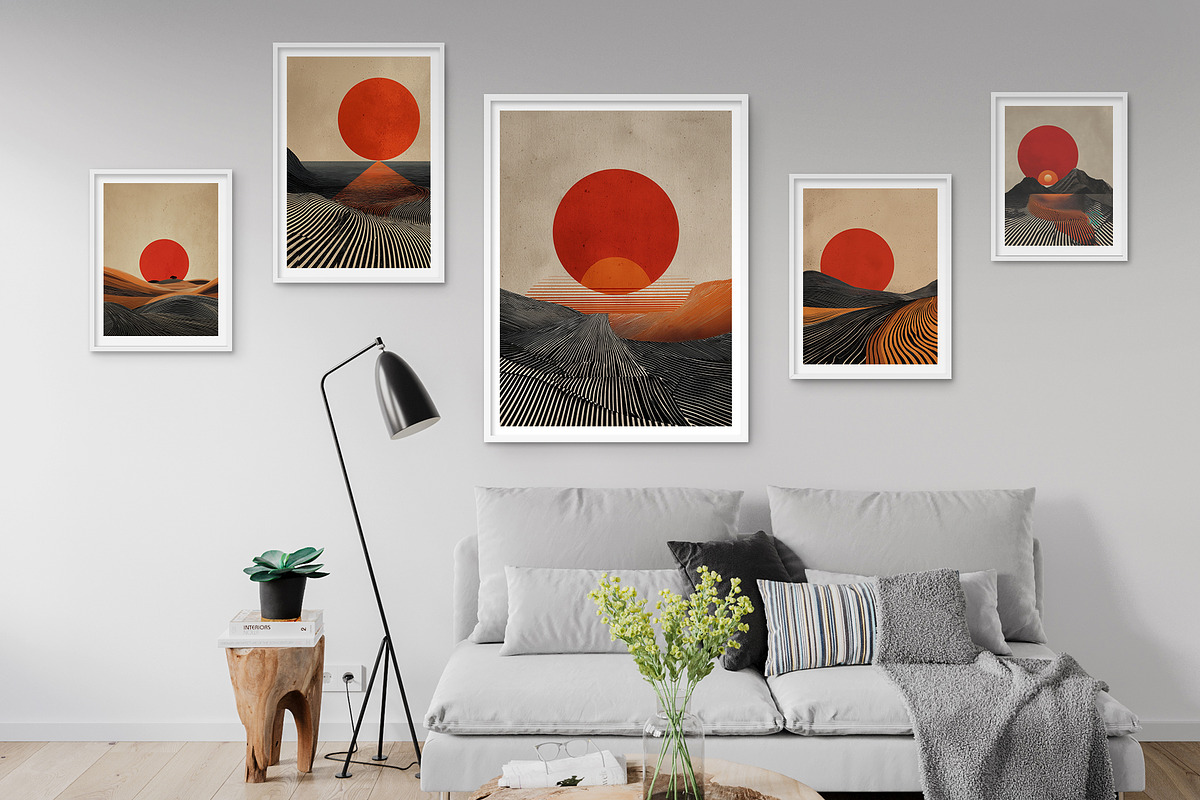 Minimalist Sunset Illustration, a Decorative Illustration by Housui Patterns (Photo 8 of 9)