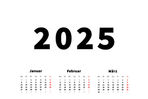 2025 Vertical Calendar In German