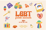 Retro LGBT Pride Month, a Person Illustration by Vibérains (Thumbnail 1 of 12)