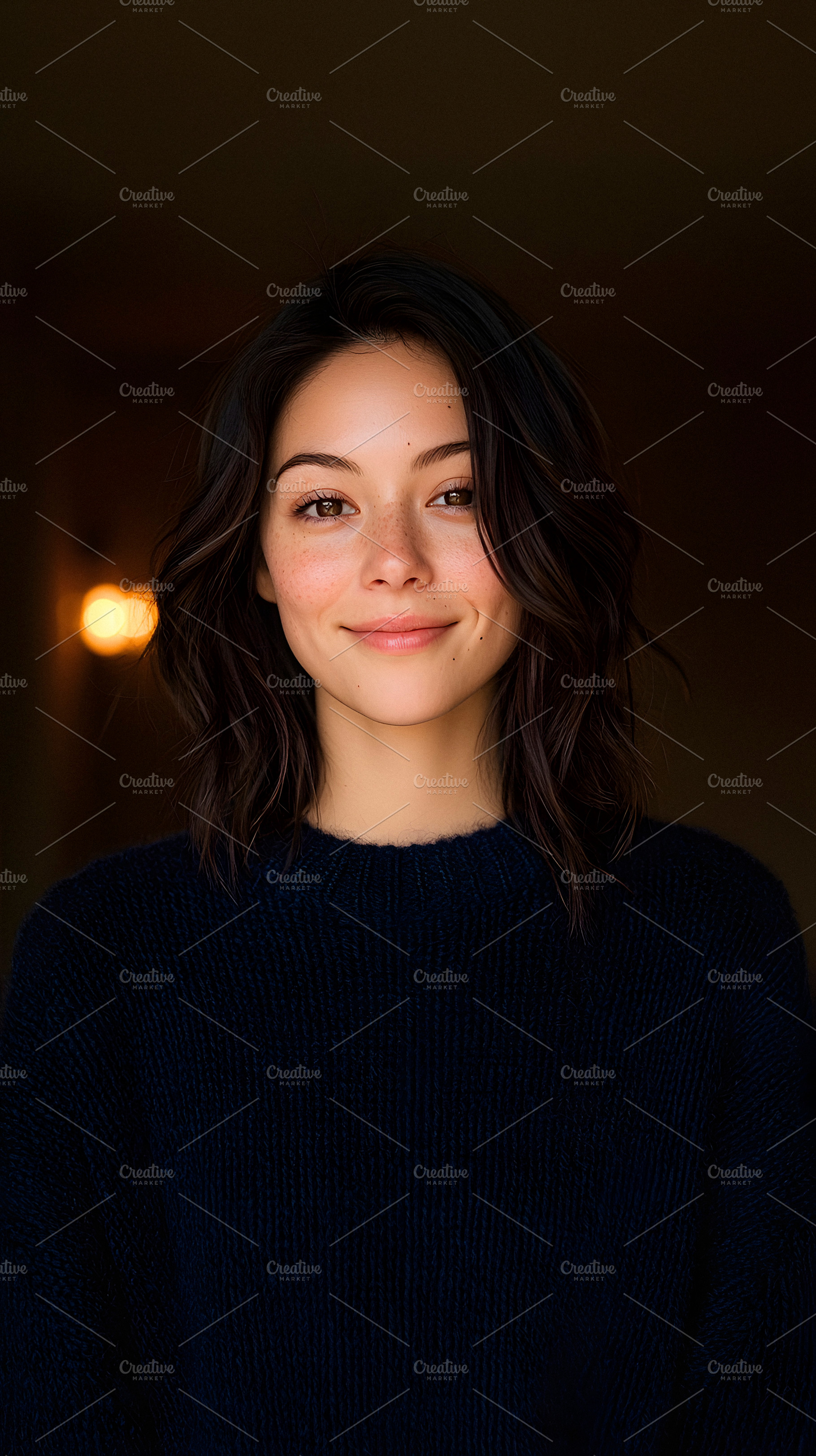 young latina woman smiling, generative AI, a Photo by Nito