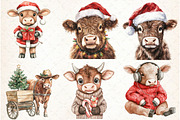 Christmas Highland Cow Clipart Bundl, an Illustration by Libby Wishes (Thumbnail 3 of 7)