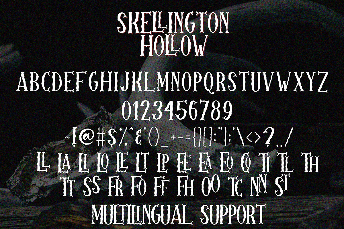 Skellington Hollow - Creepy Font preview 7